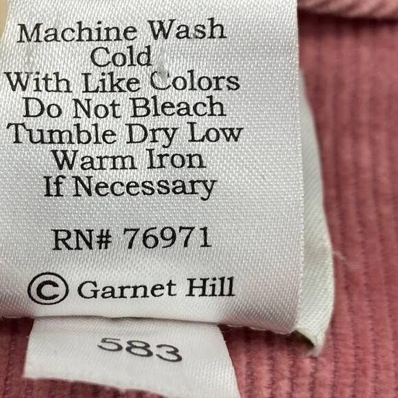 Garnet Hill Corduroy Jacket Blazer Pink Cotton Collared Utility Womens Small - Picture 7 of 7